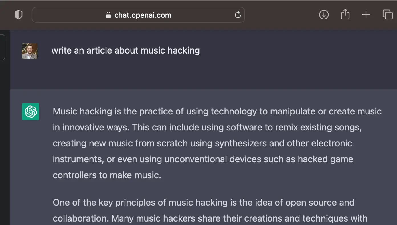 What is Music Hacking? We've asked ChatGPT