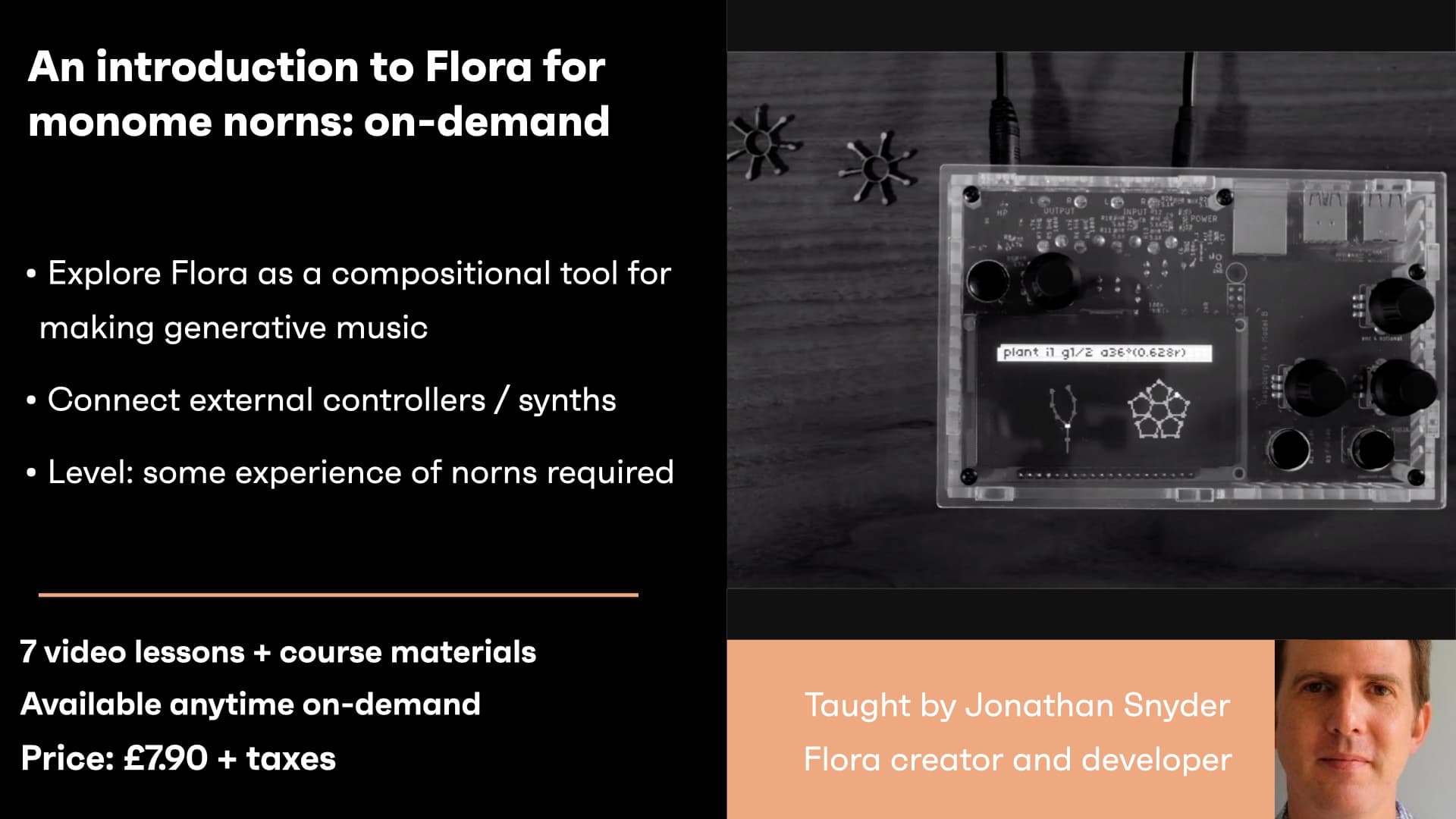An introduction to Flora for monome norns - On-demand hero