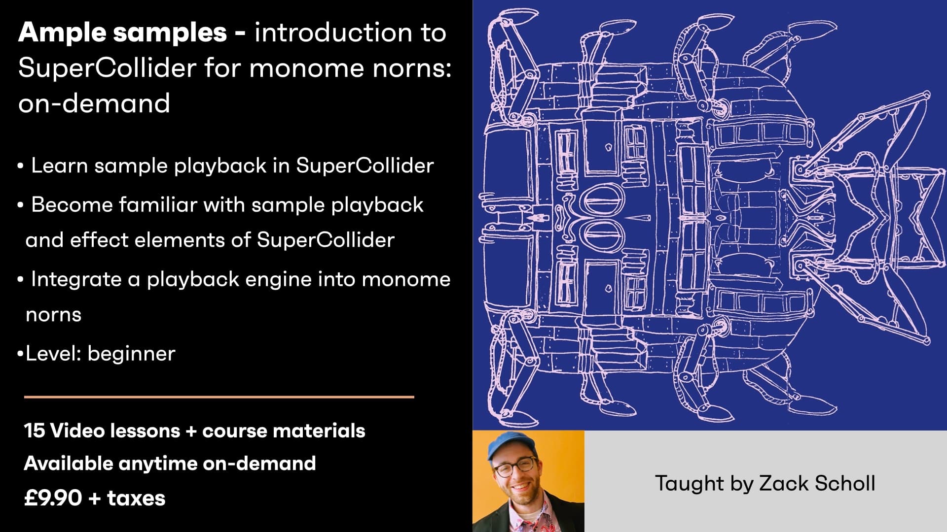 Ample samples - Introduction to SuperCollider for monome norns - On-demand hero