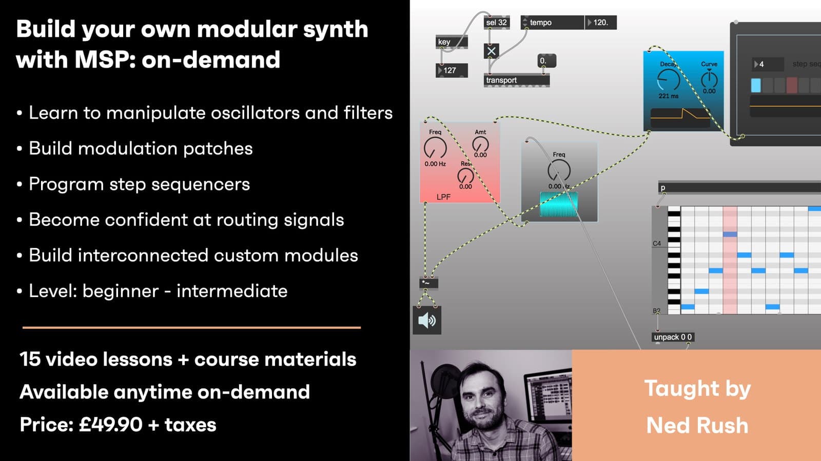 Build your own modular synth with MSP - On-demand hero