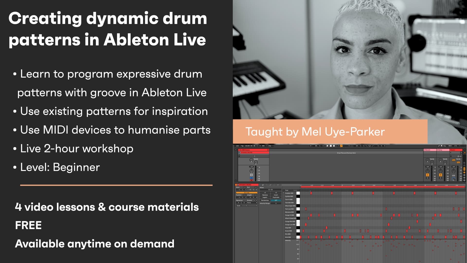 Creating dynamic drum patterns in Ableton Live - On demand