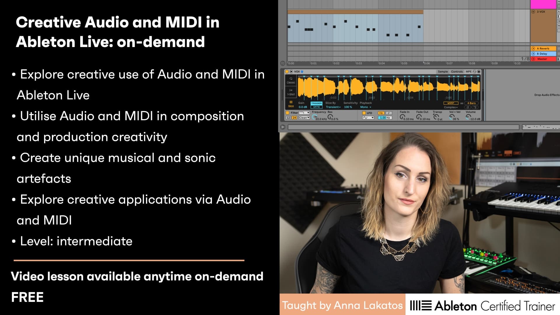 Creative Audio and MIDI in Ableton Live - On-demand