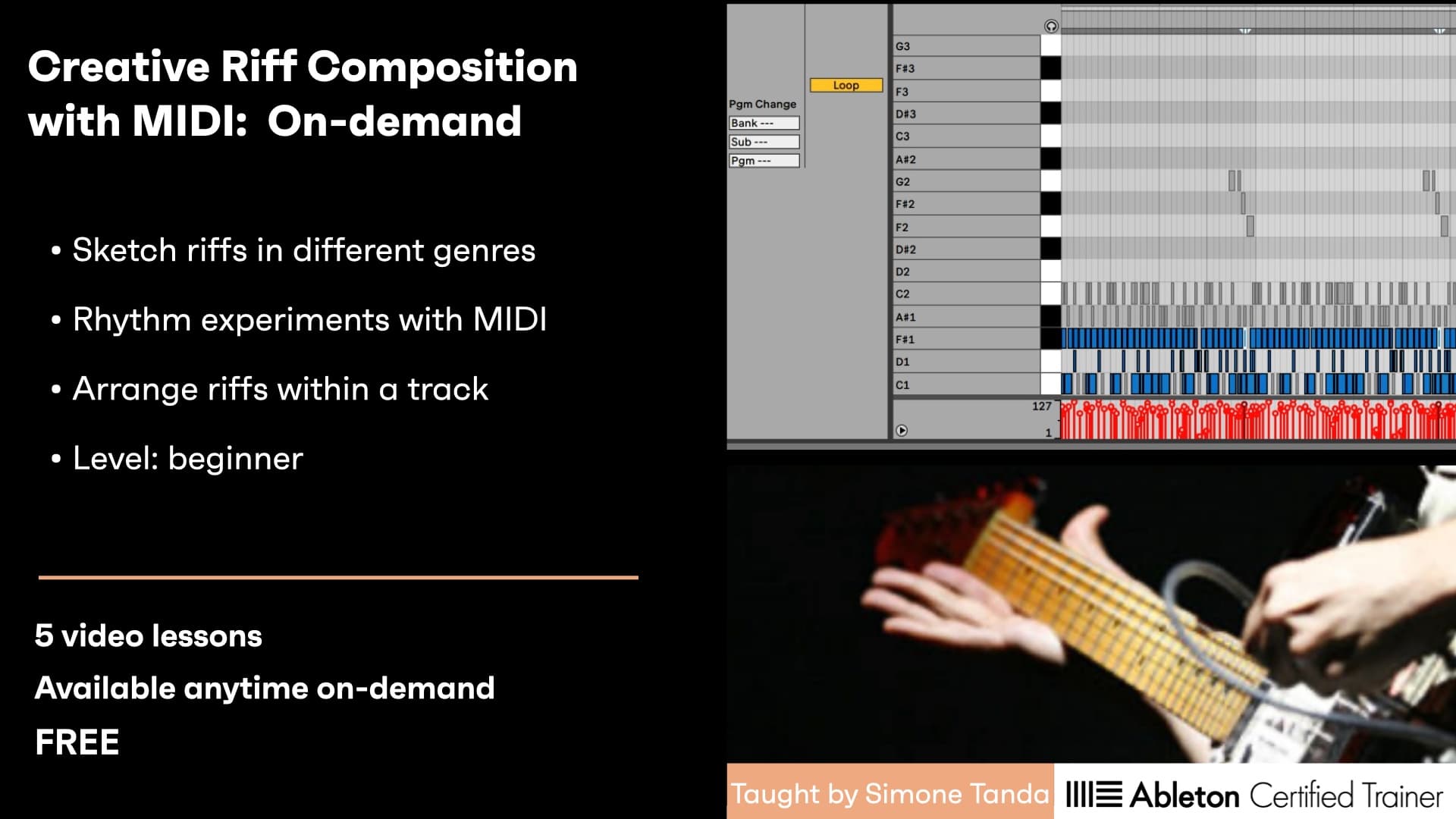 Creative Riff Composition with MIDI - On-demand hero