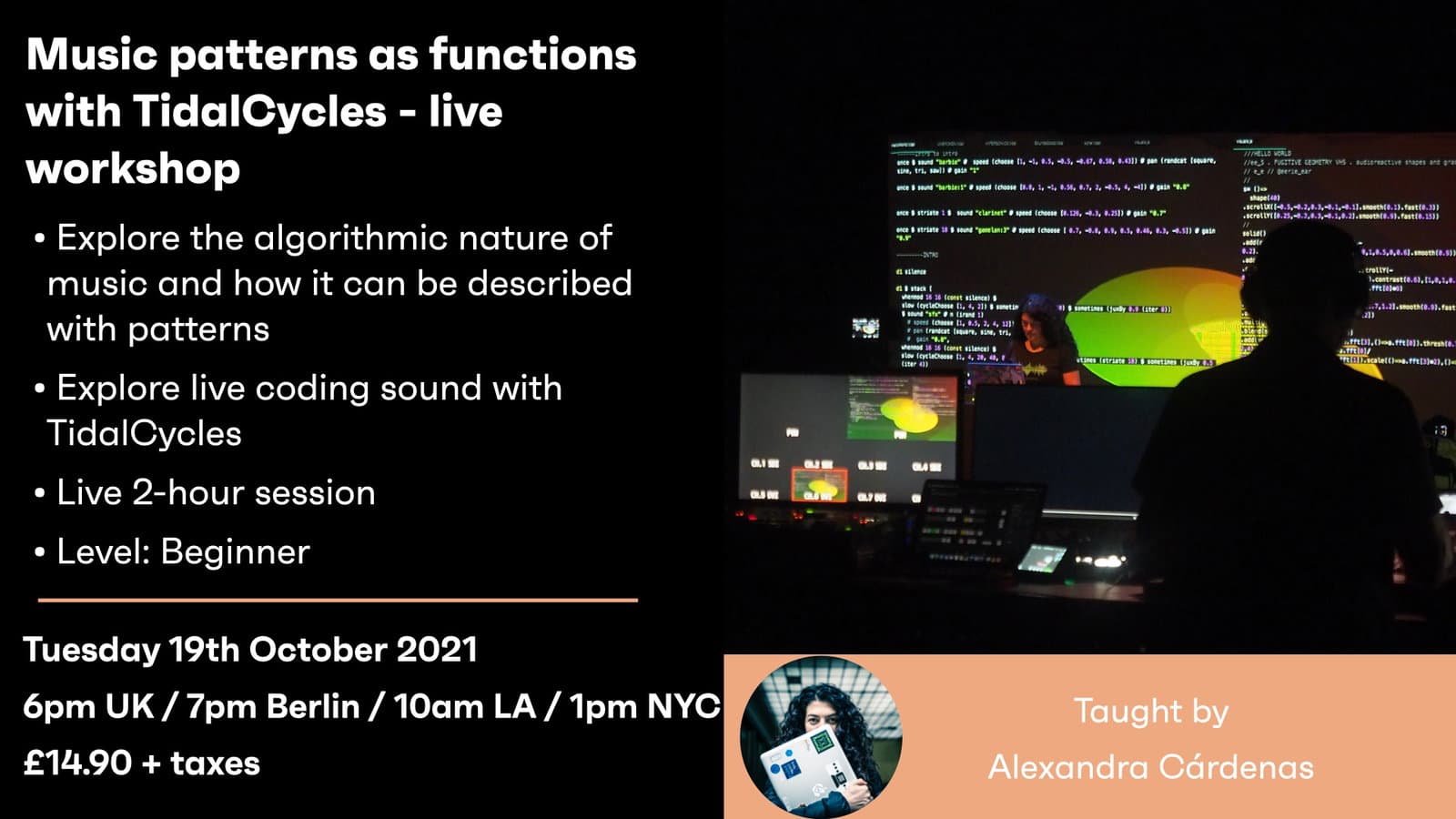 Music patterns as functions with TidalCycles - LIVE Session / 19th October hero