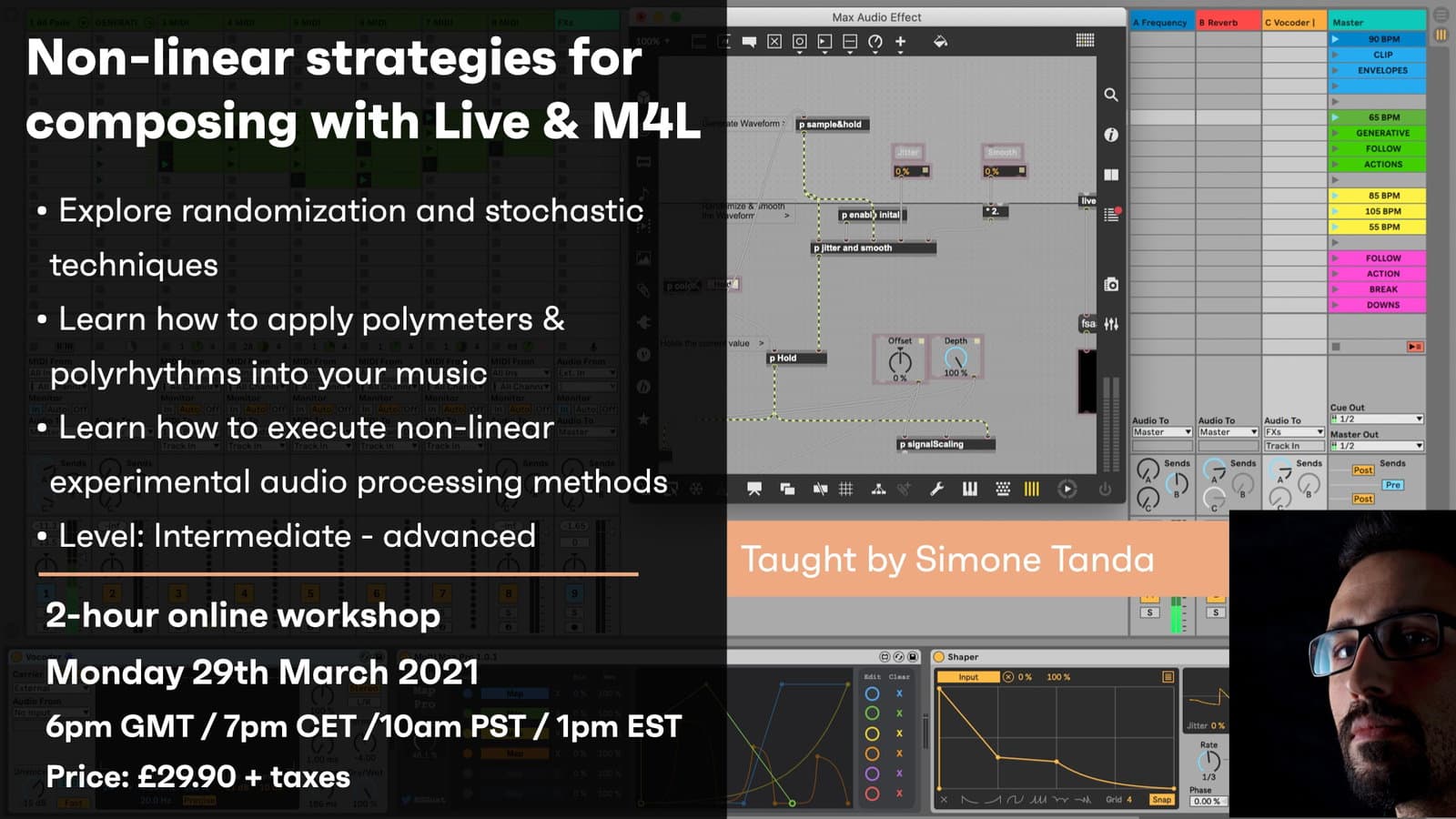 Non-linear strategies for composing with Live & M4L - On demand hero