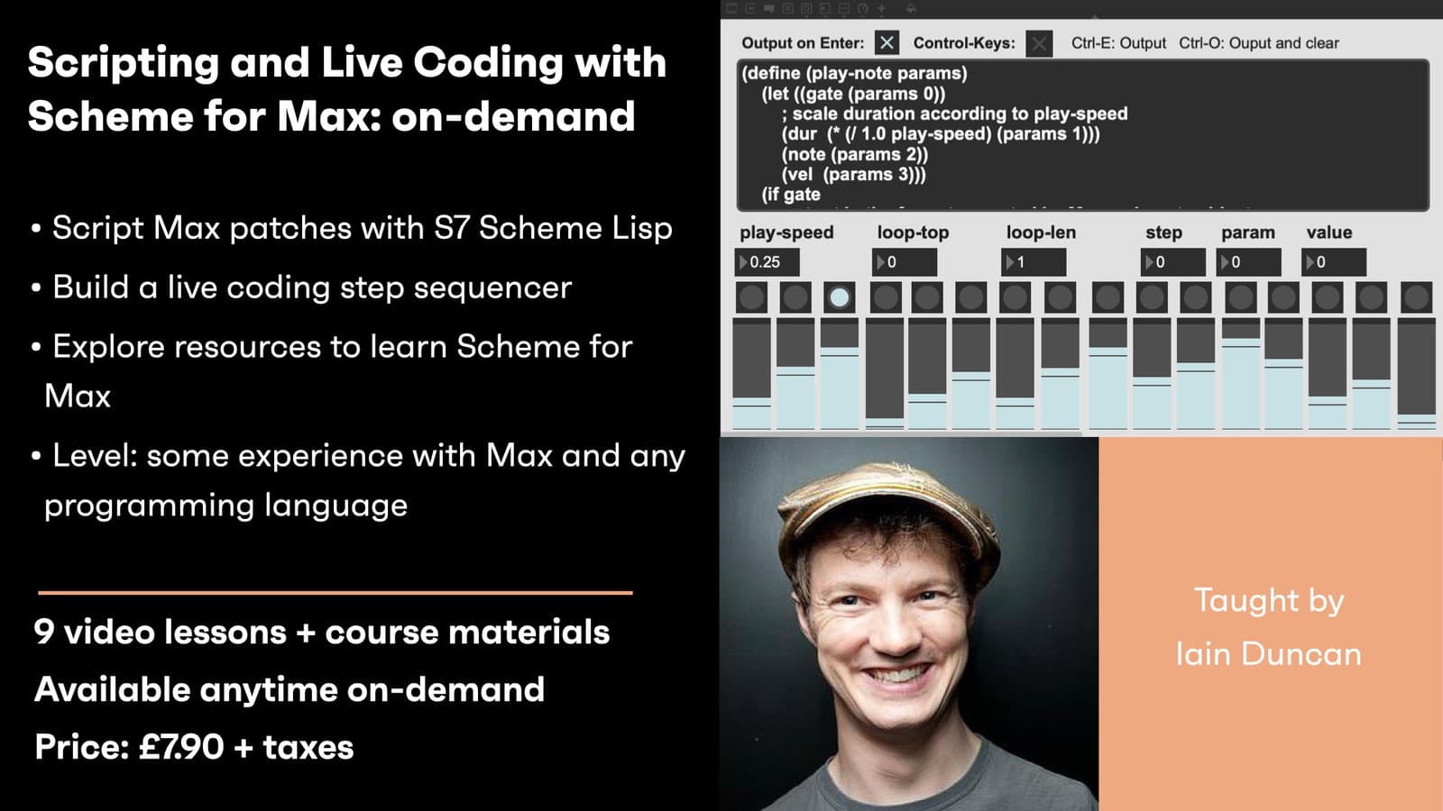 Scripting and Live-Coding Max with Scheme for Max - On-demand hero