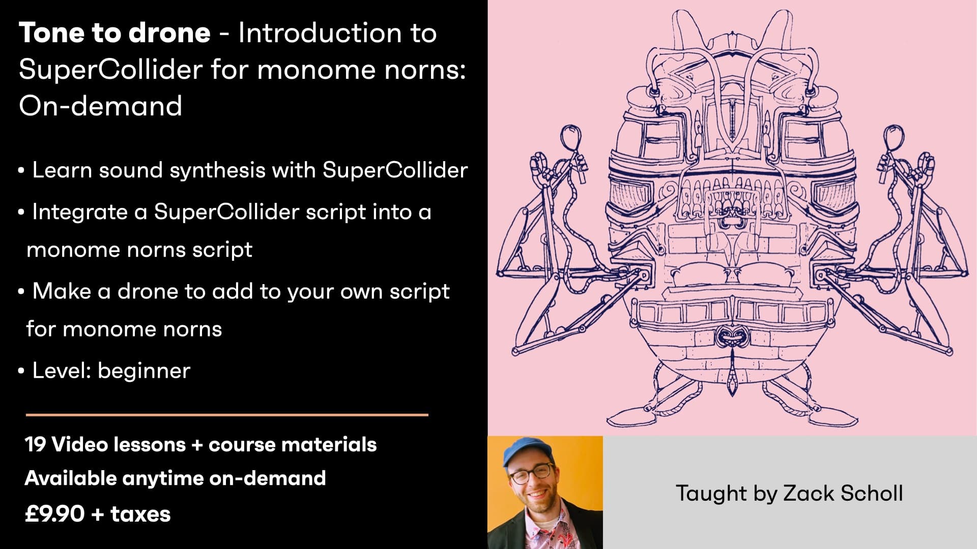 Tone to drone - Introduction to SuperCollider for monome norns - On-demand hero