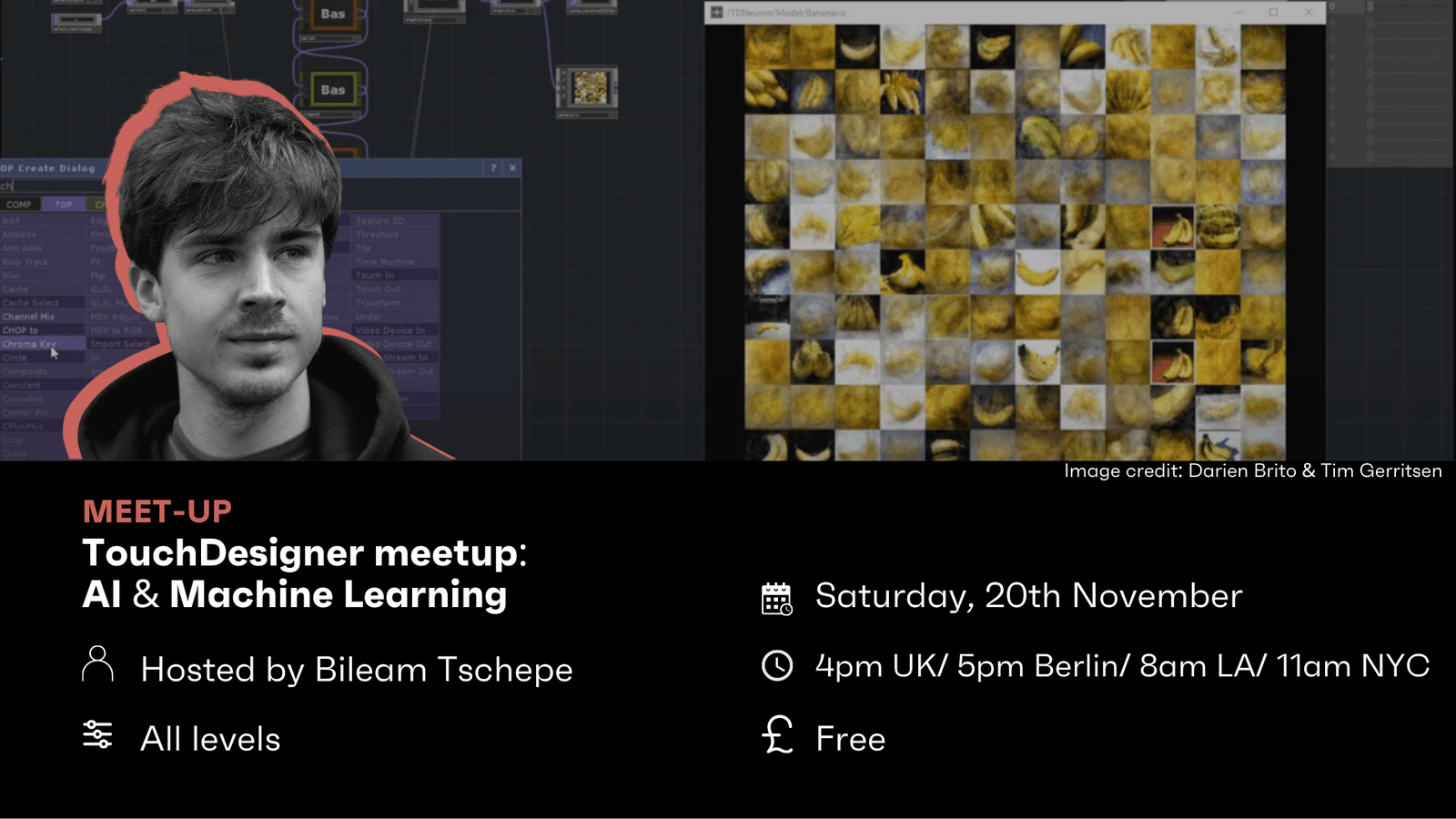 TouchDesigner meetup - AI & Machine Learning / November 20th hero